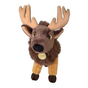 Aurora Miyoni Elk Bull Plush Stuffed Animal Realistic Wildlife Toy 11 Inch